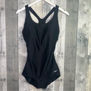 Speedo Black Powerflex Ultraback One piece Swimsuit Size 10